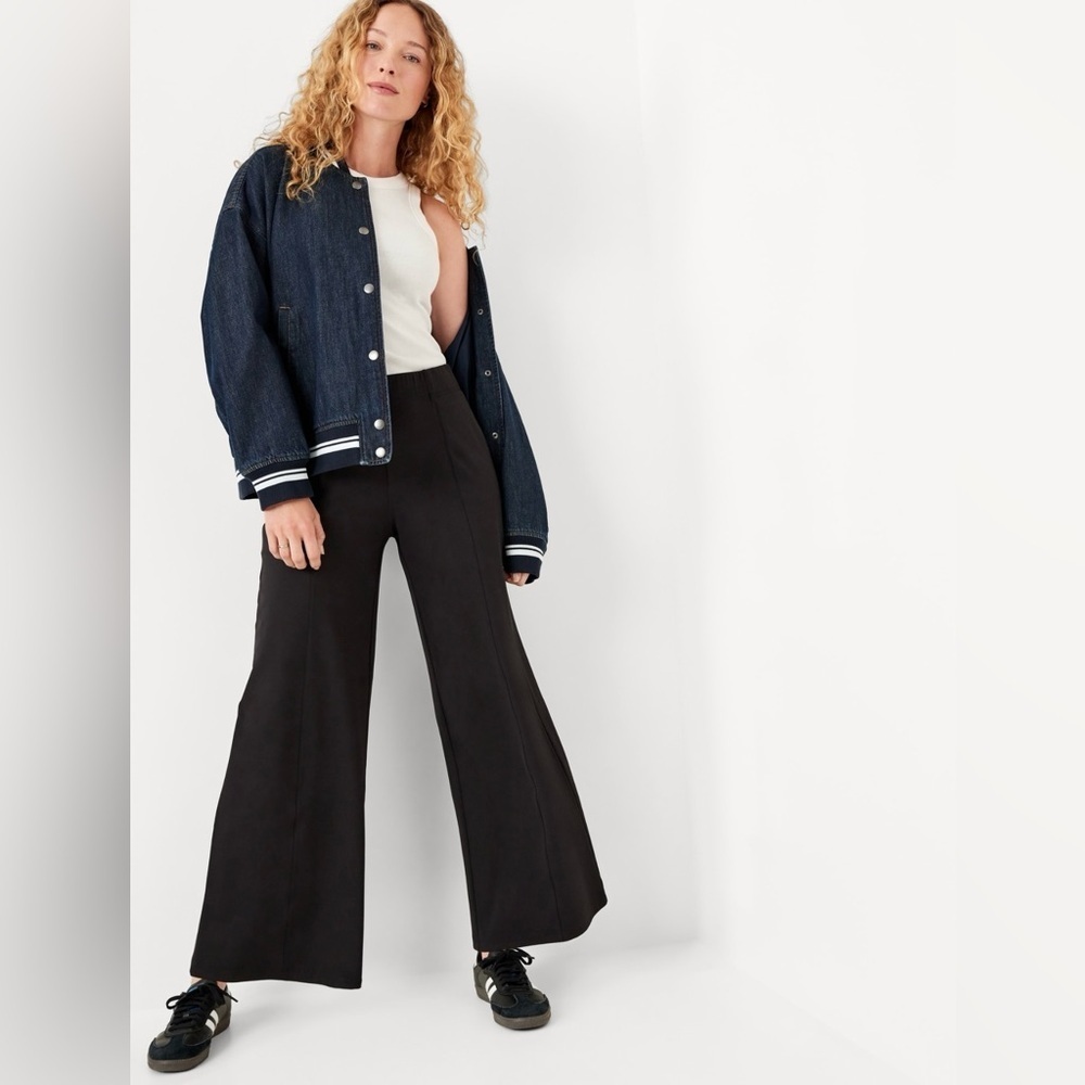 NWT! Old Navy Women’s Black Powersoft Wide Leg Trouser Pants - Multiple ♥️ - Picture 3 of 9